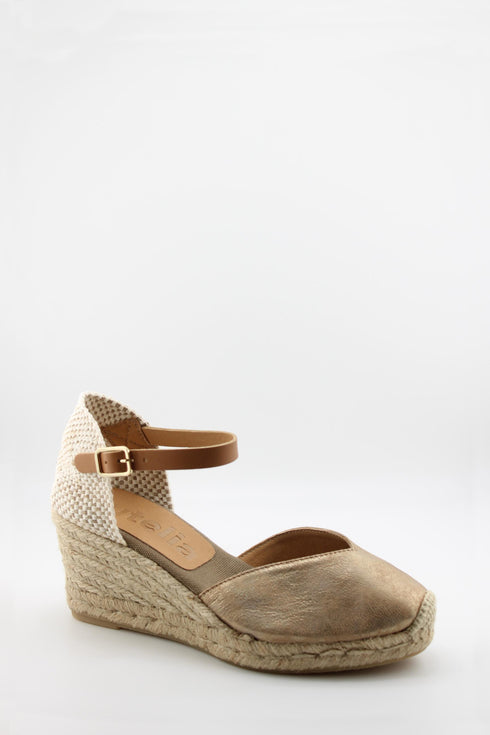 Jutelia Woven Ankle Strap Espadrille Wedges